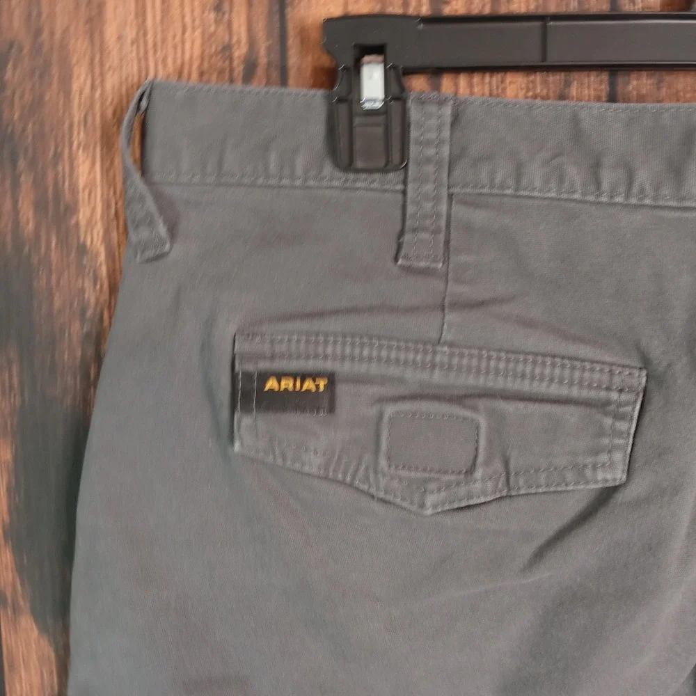 Ariat Rebar M4 Relaxed Mens Green Cargo Shorts 36 Workwear Cotton Spandex